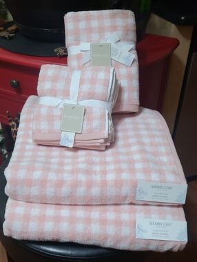 Shabby Chic Check Towel Set